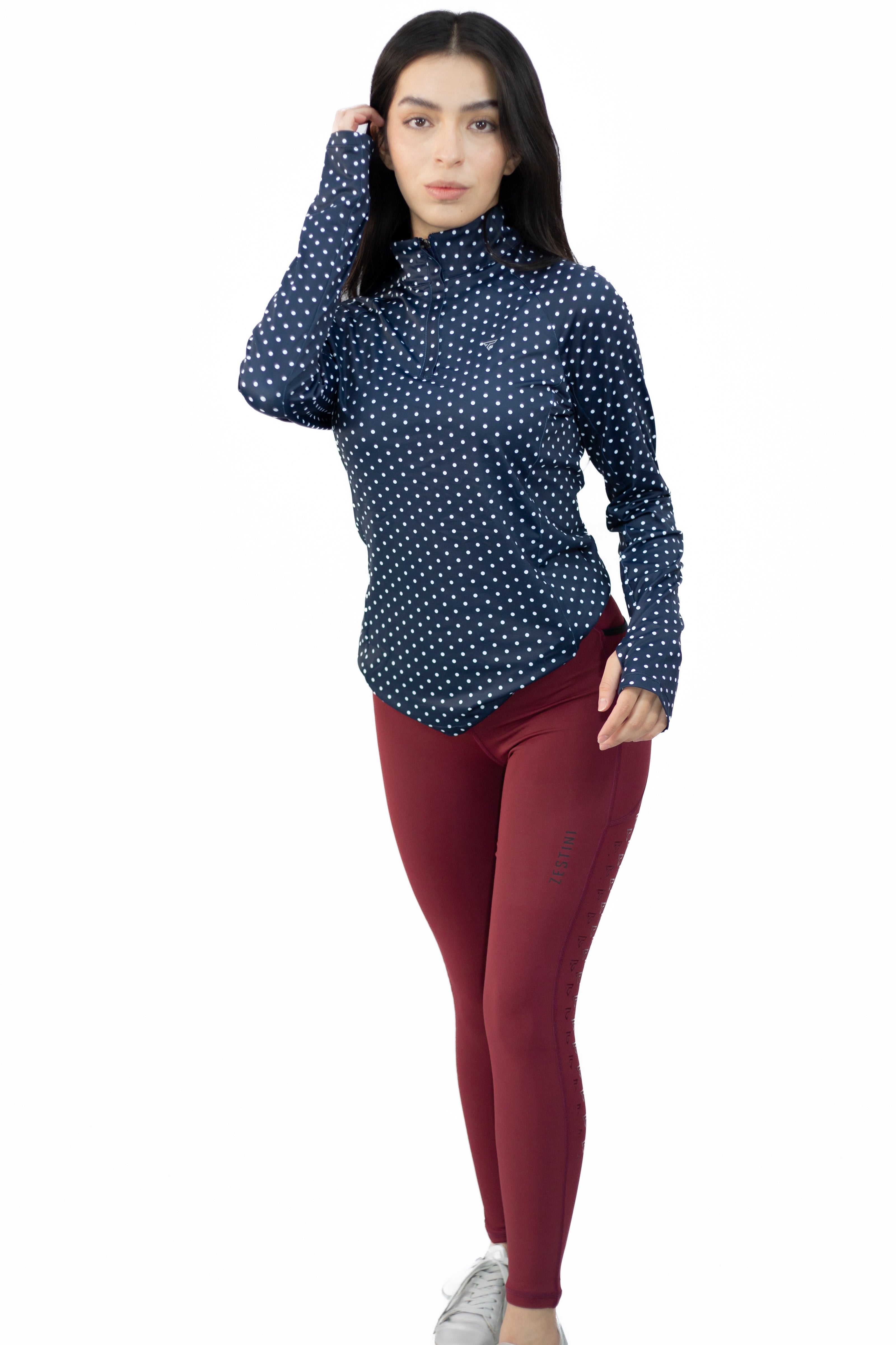 Cleo W's Long Sleeve Polo With Dots