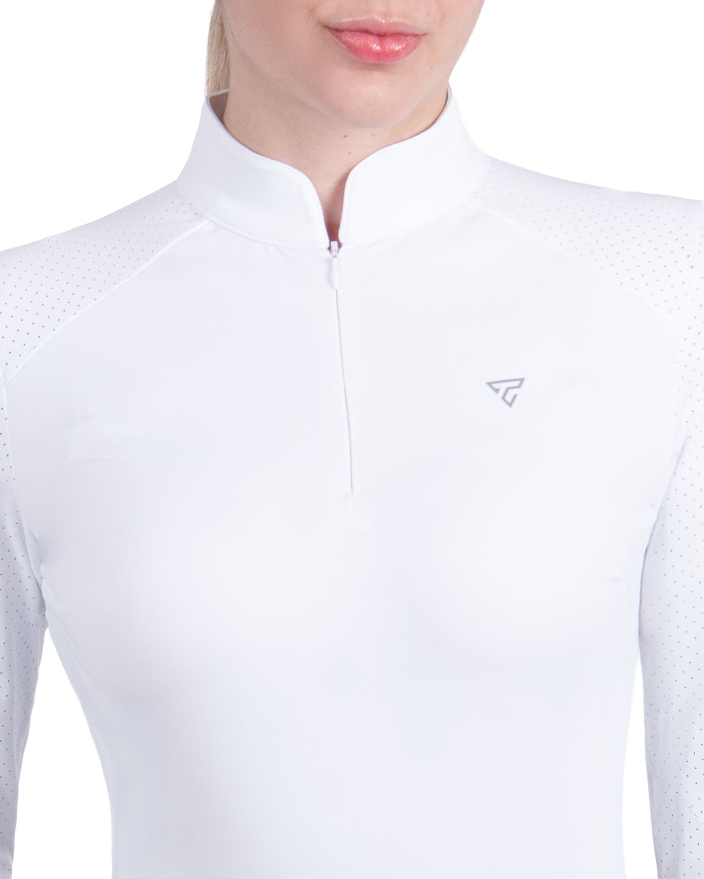 Women Mesh Zipper Long Sleeve Shirt