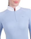Camisa de manga larga con cremallera de malla para mujer