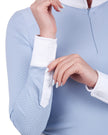 Camisa de manga larga con cremallera de malla para mujer