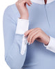 Camisa de manga larga con cremallera de malla para mujer