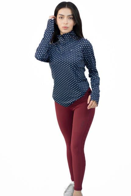Cleo W's Long Sleeve Polo With Dots