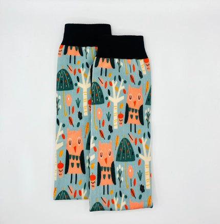 Calcetines ecuestres de búhos de colores
