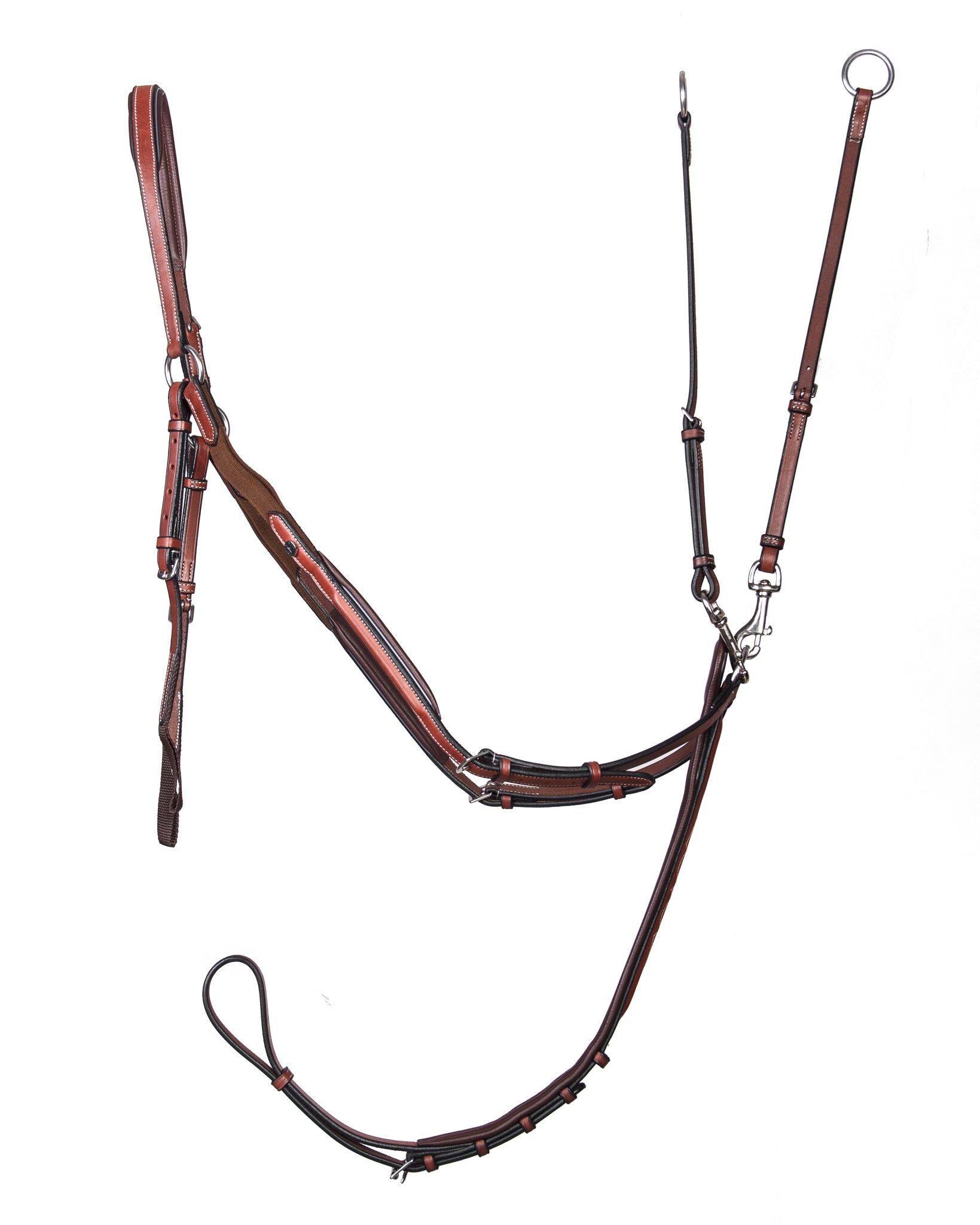 Pechera de puente ajustable con cuero en relieve