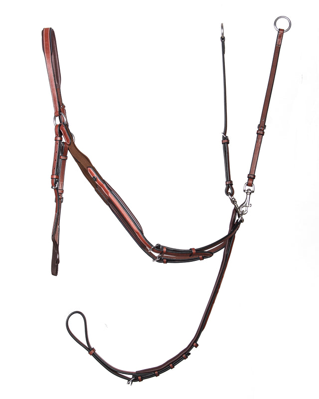 Adjustable Bridge Breastplate with Raised Leather