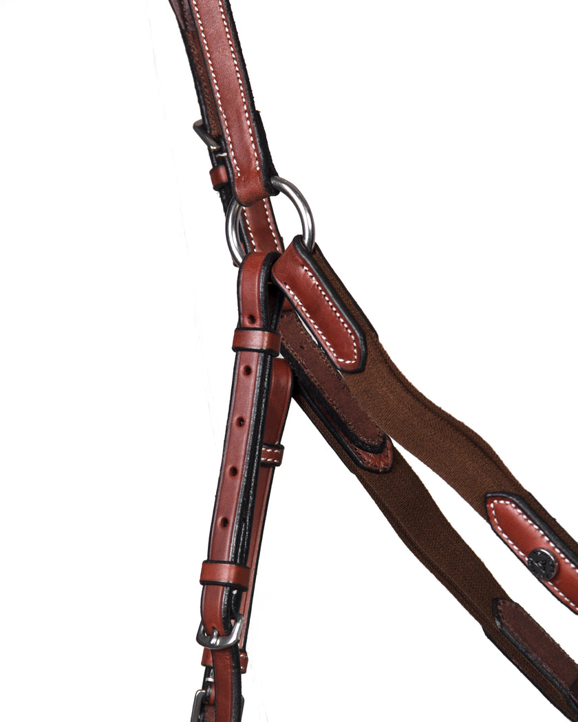 Adjustable Bridge Breastplate with Raised Leather