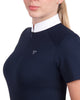 Camiseta de manga corta con cremallera de malla para mujer
