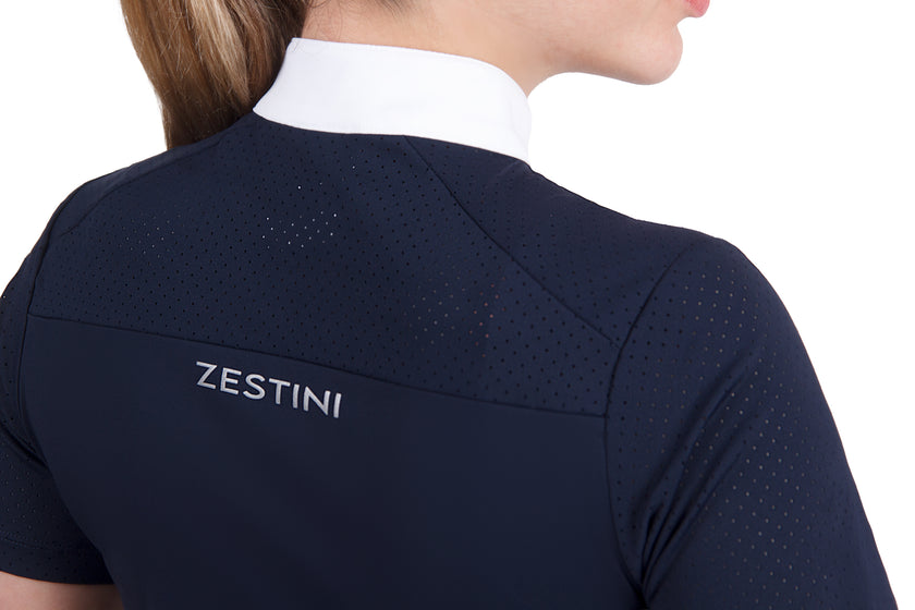 Women Mesh Zipper Short Sleeve