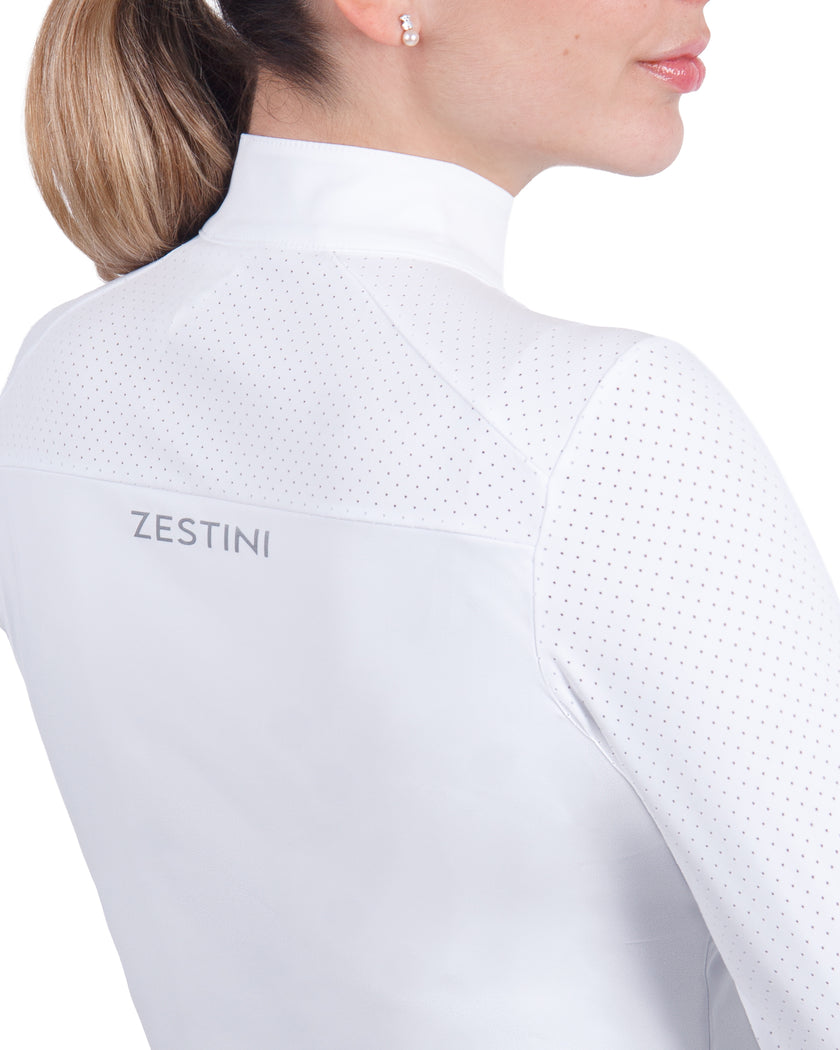 Women Mesh Zipper Long Sleeve Shirt