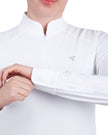 Camisa de manga larga con cremallera de malla para mujer