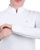 Camisa de manga larga con cremallera de malla para mujer