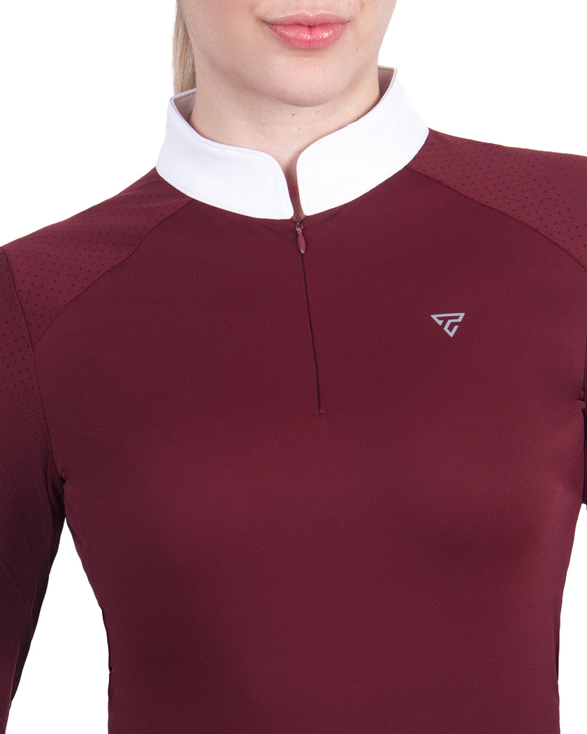 Women Mesh Zipper Long Sleeve Shirt