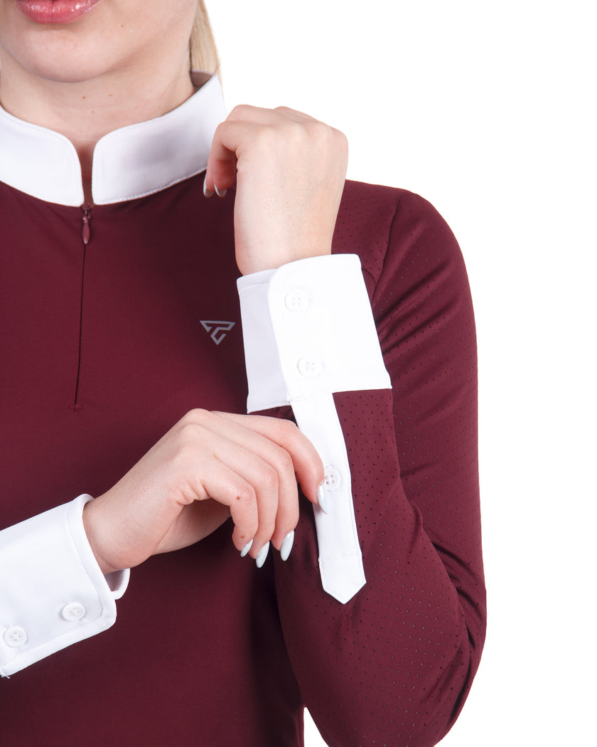 Women Mesh Zipper Long Sleeve Shirt