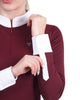 Camisa de manga larga con cremallera de malla para mujer