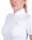 Camiseta de manga corta con cremallera de malla para mujer