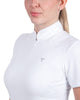 Camiseta de manga corta con cremallera de malla para mujer