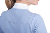 Camiseta de manga corta con cremallera de malla para mujer