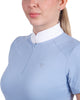 Camiseta de manga corta con cremallera de malla para mujer