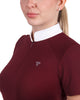 Camiseta de manga corta con cremallera de malla para mujer