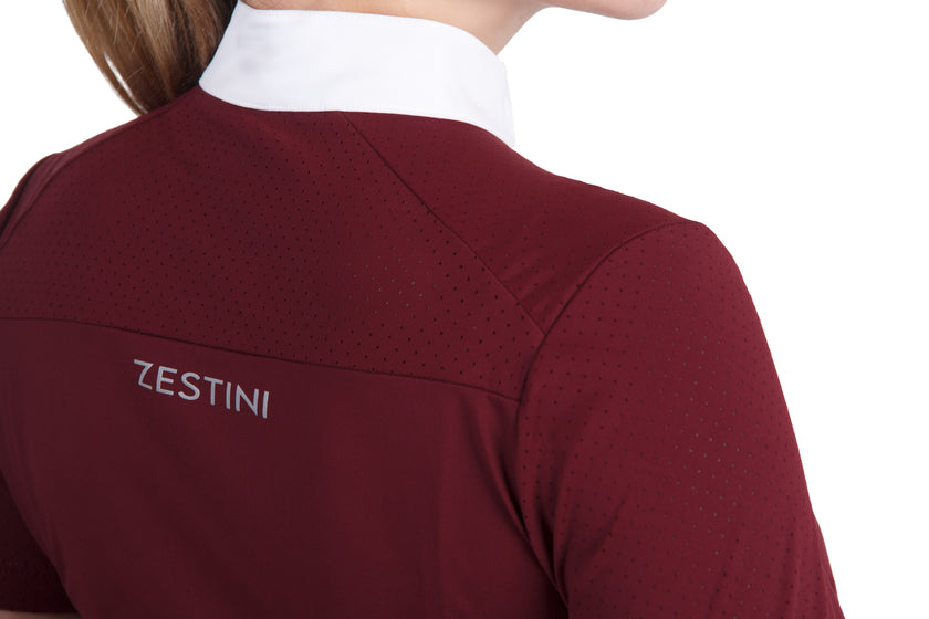 Women Mesh Zipper Short Sleeve