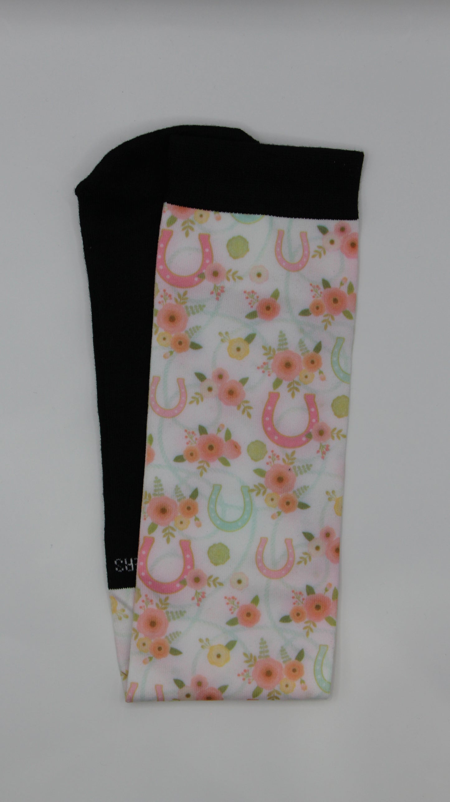 Flowers Horseshoe Equestrian Socks