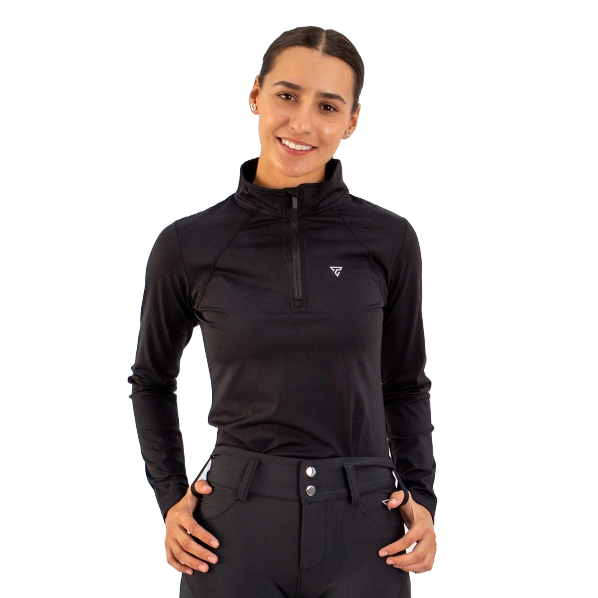 Polo de manga larga Mia Riding para mujer