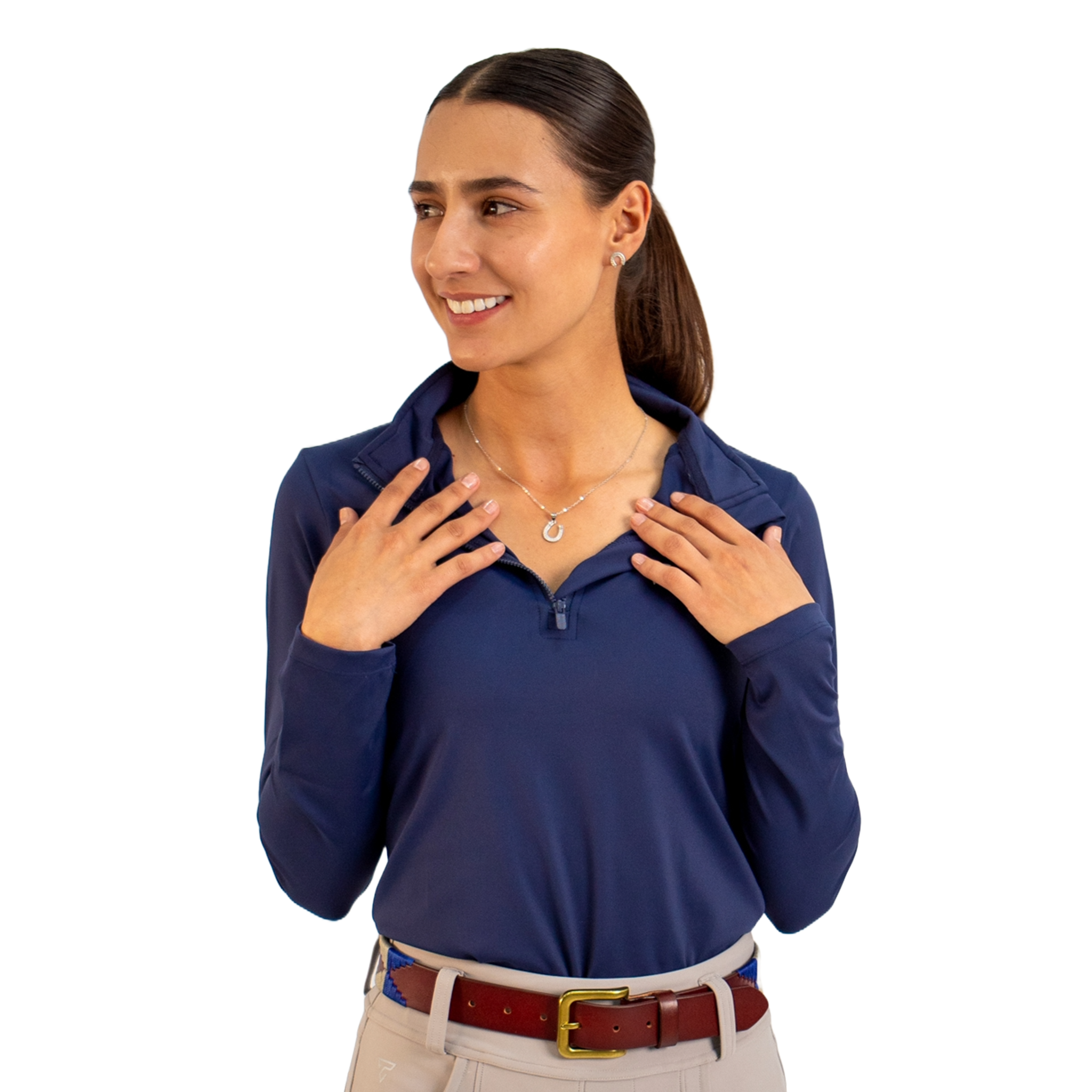 Polo de manga larga Mia Riding para mujer