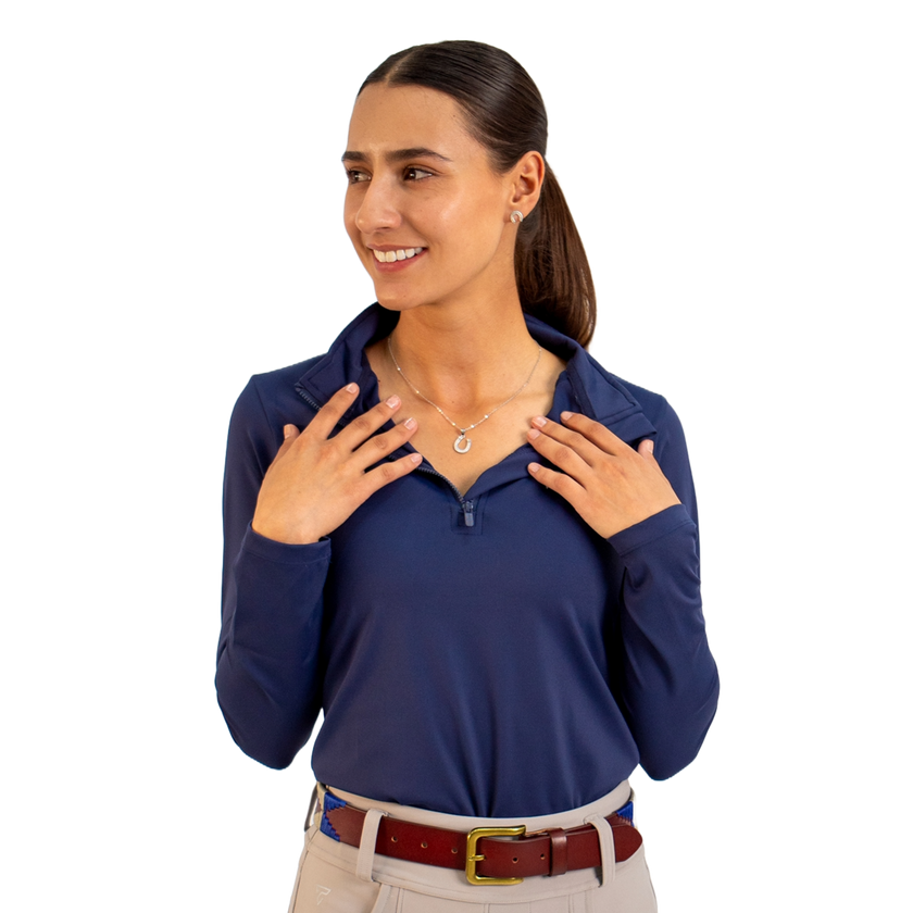 Polo de manga larga Mia Riding para mujer
